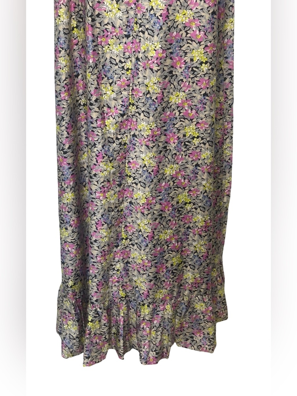 Vintage Sears Floral Maxi Dress Cottagecore Prairie Boho Ruffle Sleeveless M L - Picture 7 of 9